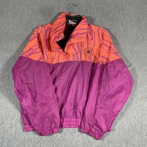 Vintage Ocean Pacific Jacket Mens Medium Purple Orange Neon Windbreaker 90s‎